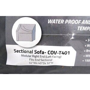 SHIELD outdoor waterproof gray sectional sofa end left facing cover COV-T401 NEW